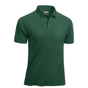 Men's Green Large New Polo Shirt Golf Jersey Casual Short Sleeve